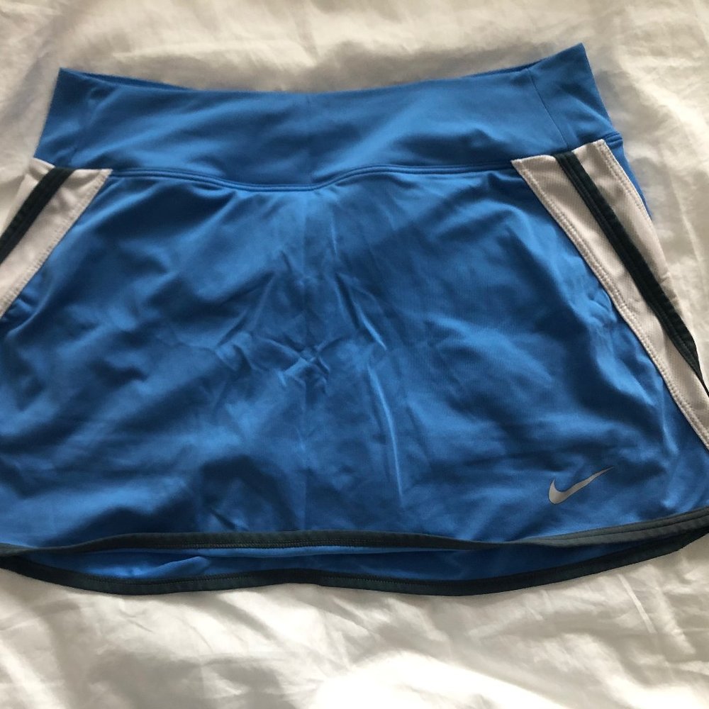 Blue Nike Tennis Skirt w/ Black & White Detailing